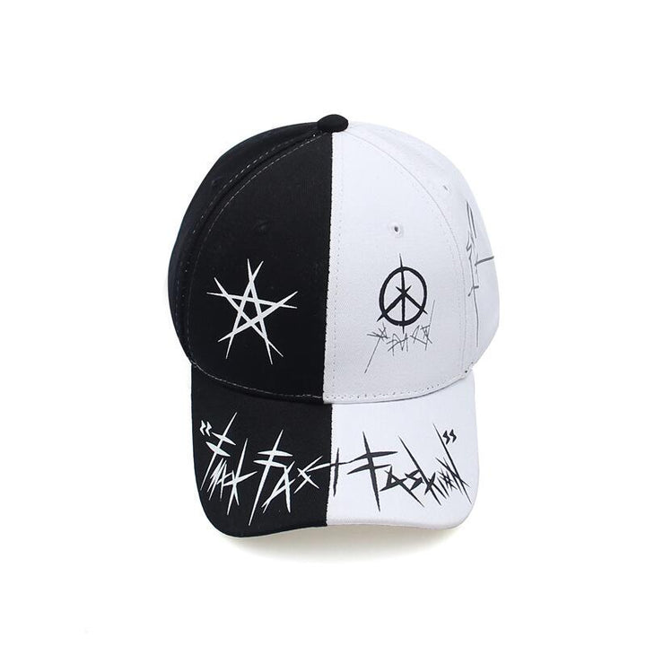 Individuelle Schwarz-Weiß Graffiti Snapback Baseballkappe im Hip-Hop-Stil