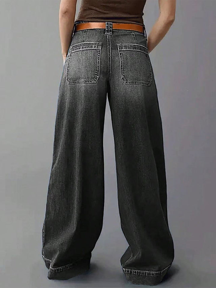Damen Jeanshose mit weitem Bein und lockerem Schnitt
