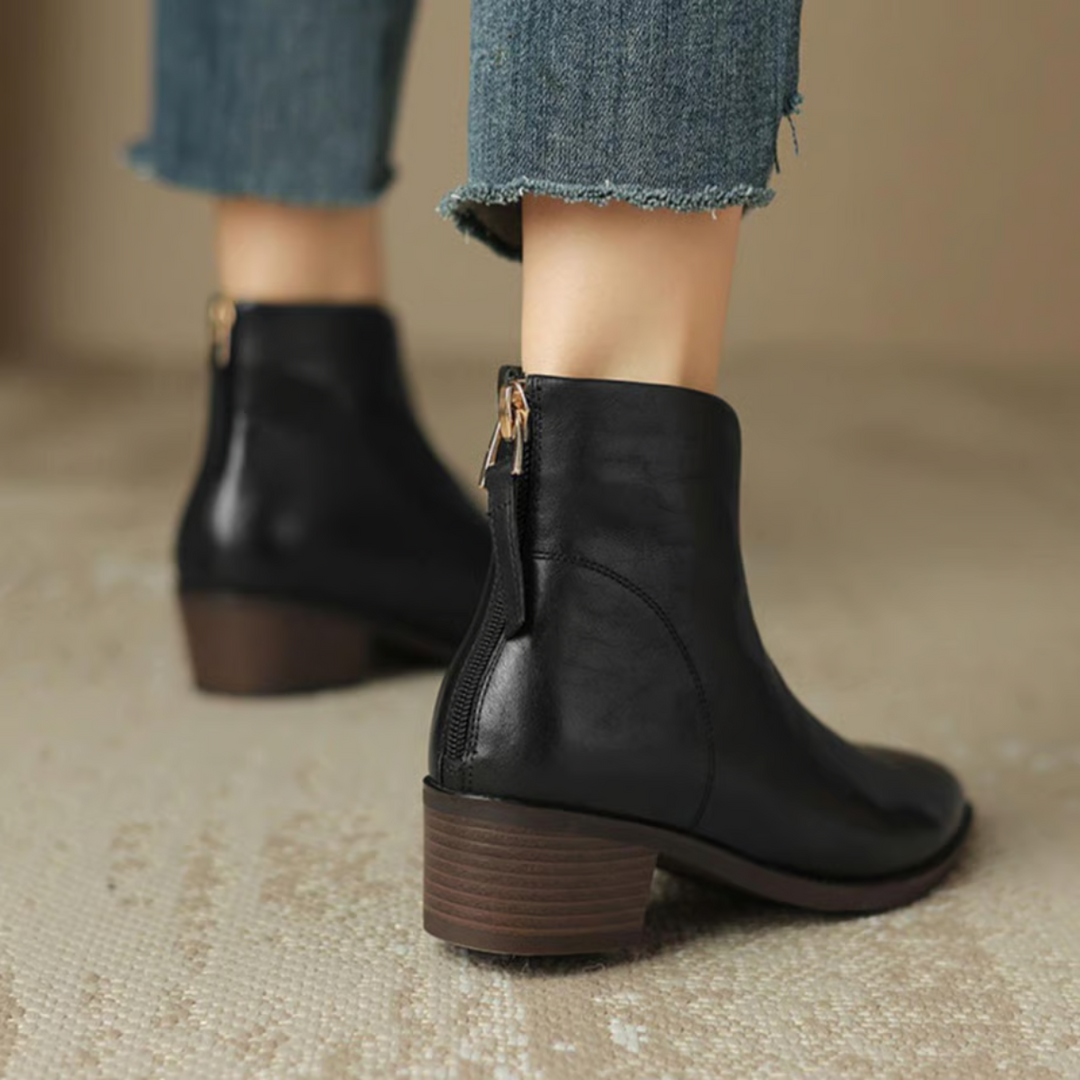 Women's Low-Heel Ankle Boots-MODAUTLET