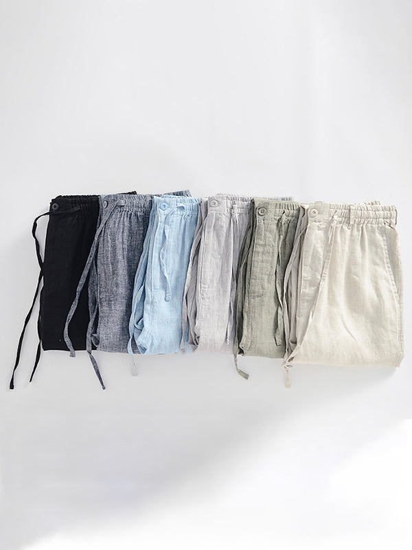 Men's Lightweight Linen Drawstring Pants