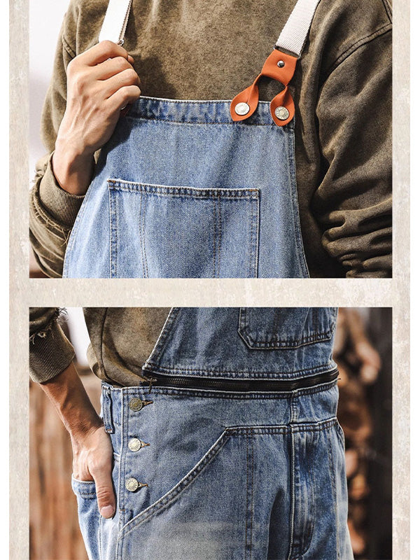 Men's Classic Denim Work Overalls