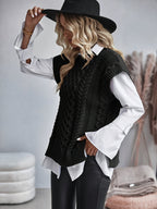 Cozy Knitted Sleeveless Vest – Soft Women’s Knitwear Layering Sweater Vest