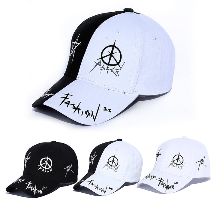 Individuelle Schwarz-Weiß Graffiti Snapback Baseballkappe im Hip-Hop-Stil
