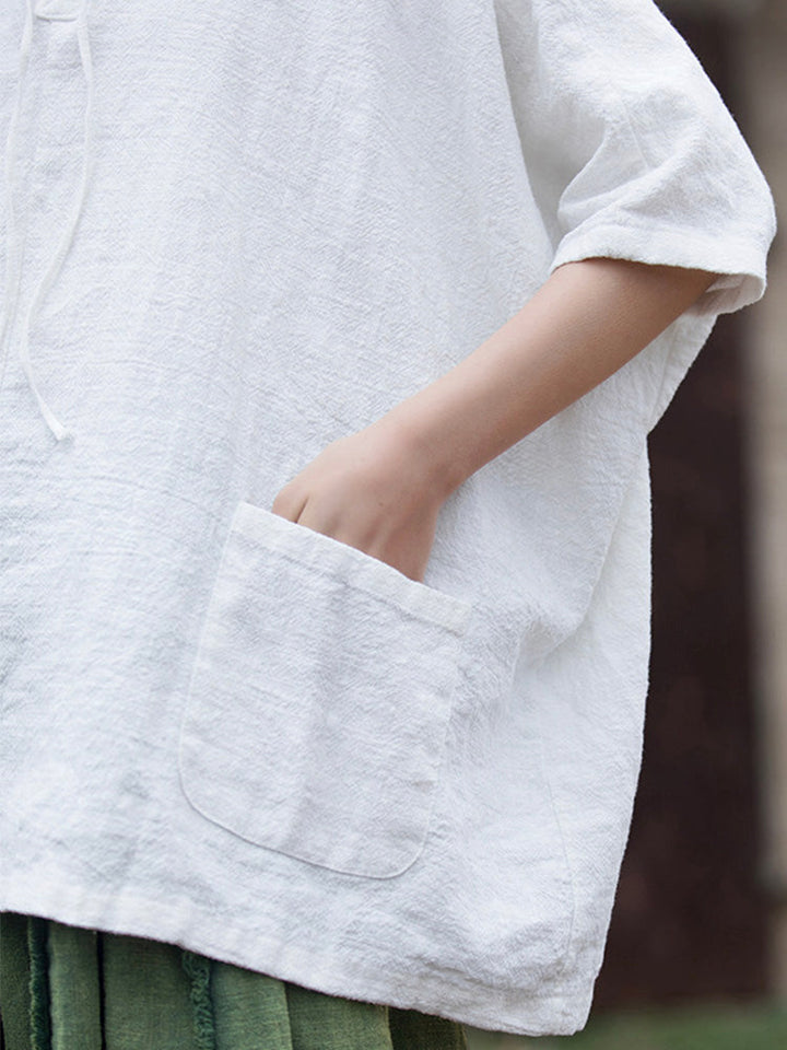 Damen Oversize Hoodie aus Baumwolle und Leinen für den Alltag