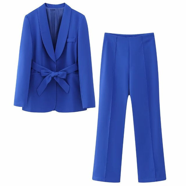 Women's Elegant Two-Piece Suit Blue