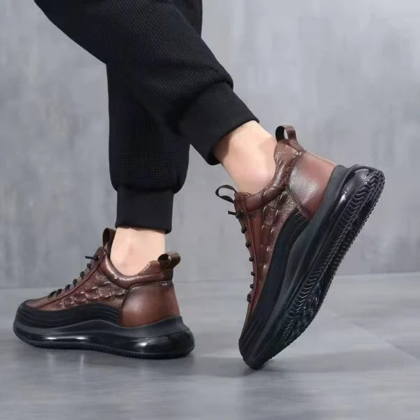 Men's Air Cushion Leather Sneakers-MODAUTLET
