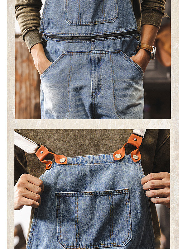 Men's Classic Denim Work Overalls