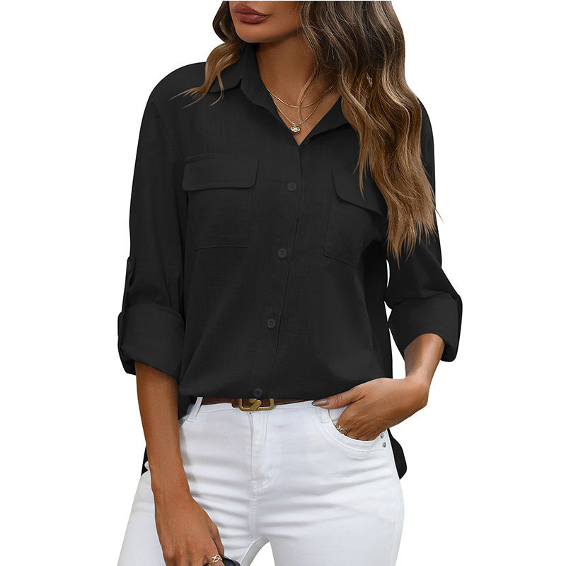 Women's Everyday Comfort Pocket Blouse Black