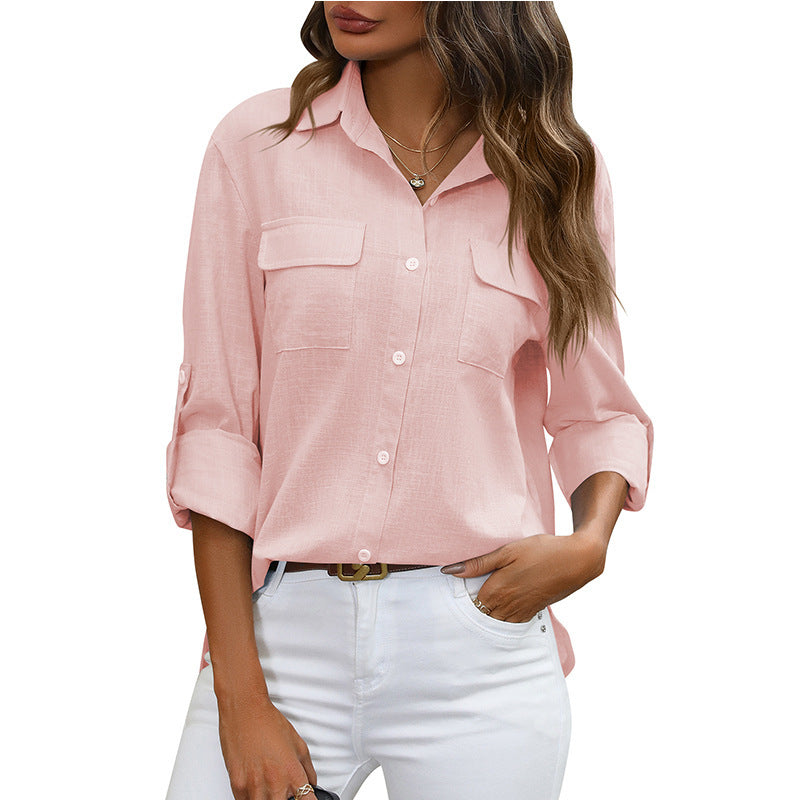 Women's Everyday Comfort Pocket Blouse-MODAUTLET