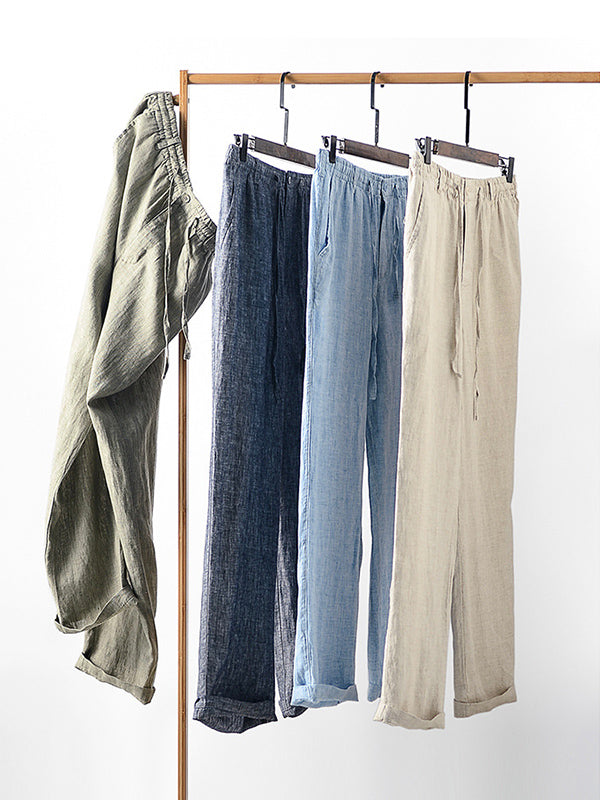 Men's Lightweight Linen Drawstring Pants