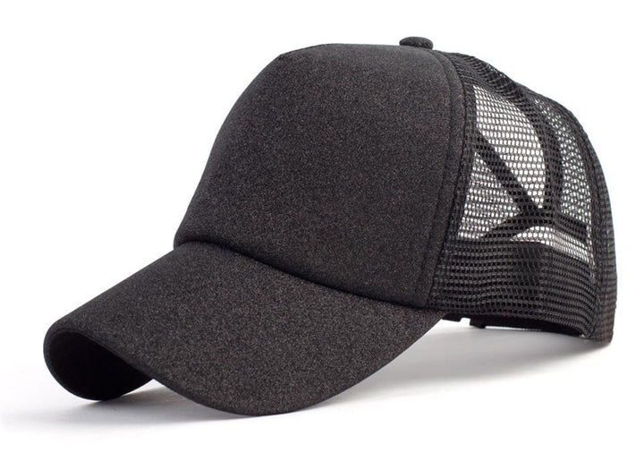 Gorra de béisbol snapback con cola de caballo y lentejuelas para estilo hip-hop