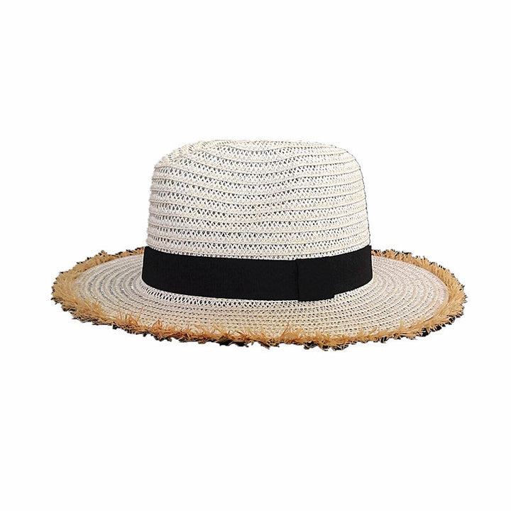 Naturlige brede raffia stråhatter for kvinner