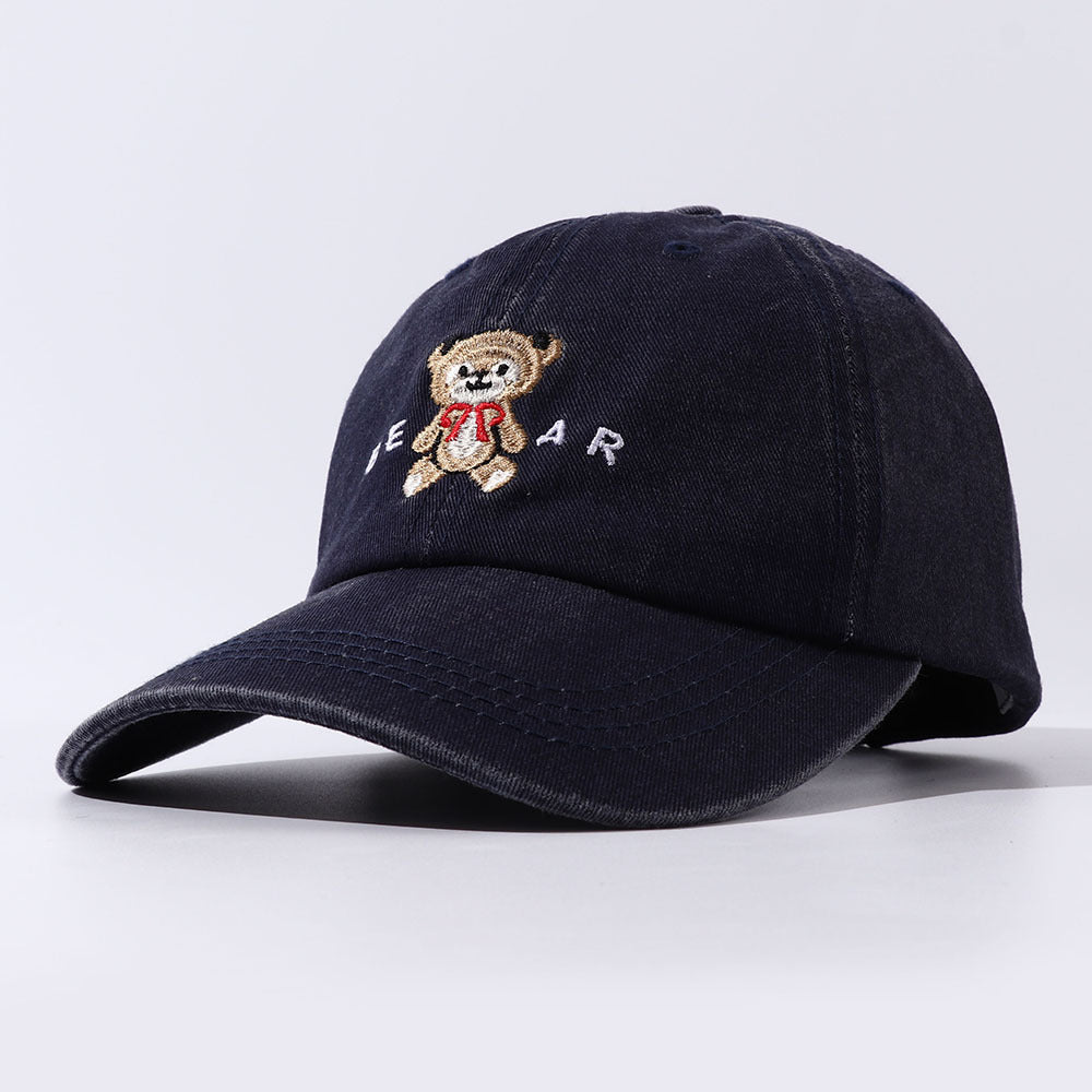 Gorras de papá bordadas con oso de peluche de dibujos animados para mujer