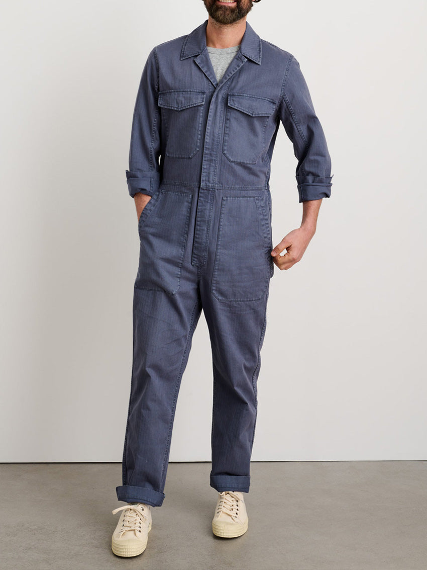 Men's Slim Fit Zip Jumpsuit for Comfortable Casual Wear