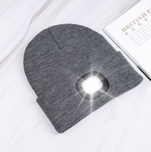 LED-Strickmütze mit Leuchtlicht – Batteriebetriebene gestrickte Beanie