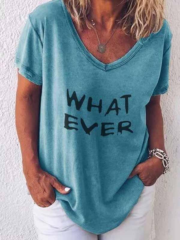 T-shirt graphique imprimé lettres pour femmes