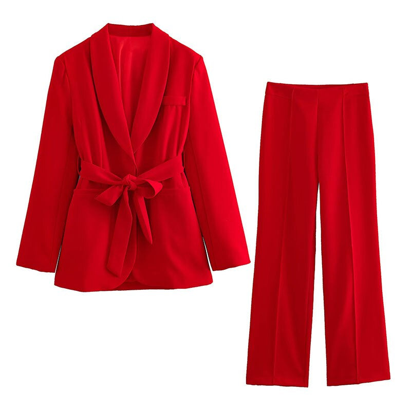 Women's Elegant Two-Piece Suit Red