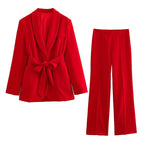 Women's Elegant Two-Piece Suit Red