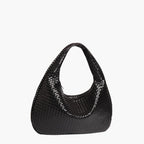 Chic Vegan Leather Hobo Bag Black