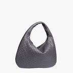 Chic Vegan Leather Hobo Bag Gray