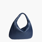 Chic Vegan Leather Hobo Bag Navy blue