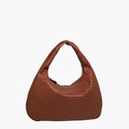 Chic Vegan Leather Hobo Bag Camel brown