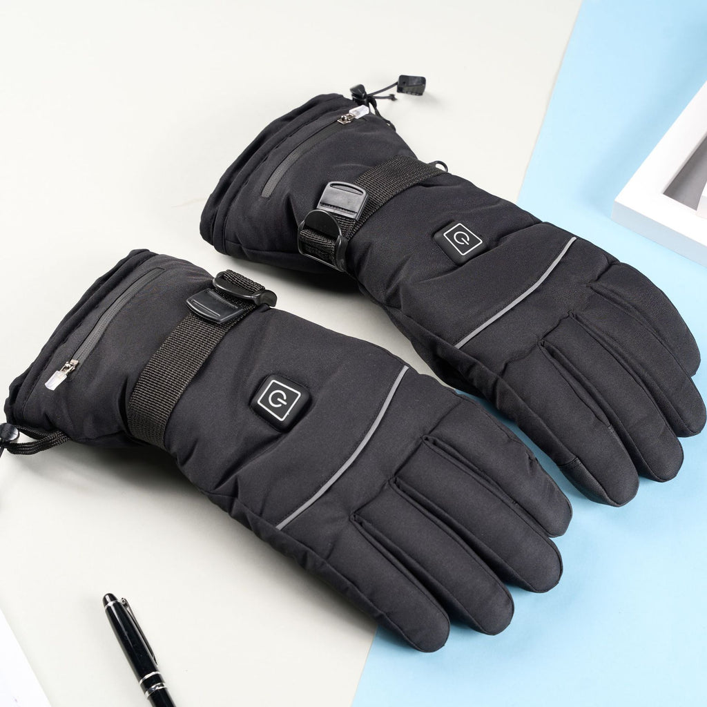 Touch Screen Heating Gloves with Velvet Thermal Insulation and Three-gear Temperature Control