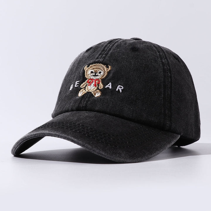 Gorras de papá bordadas con oso de peluche de dibujos animados para mujer