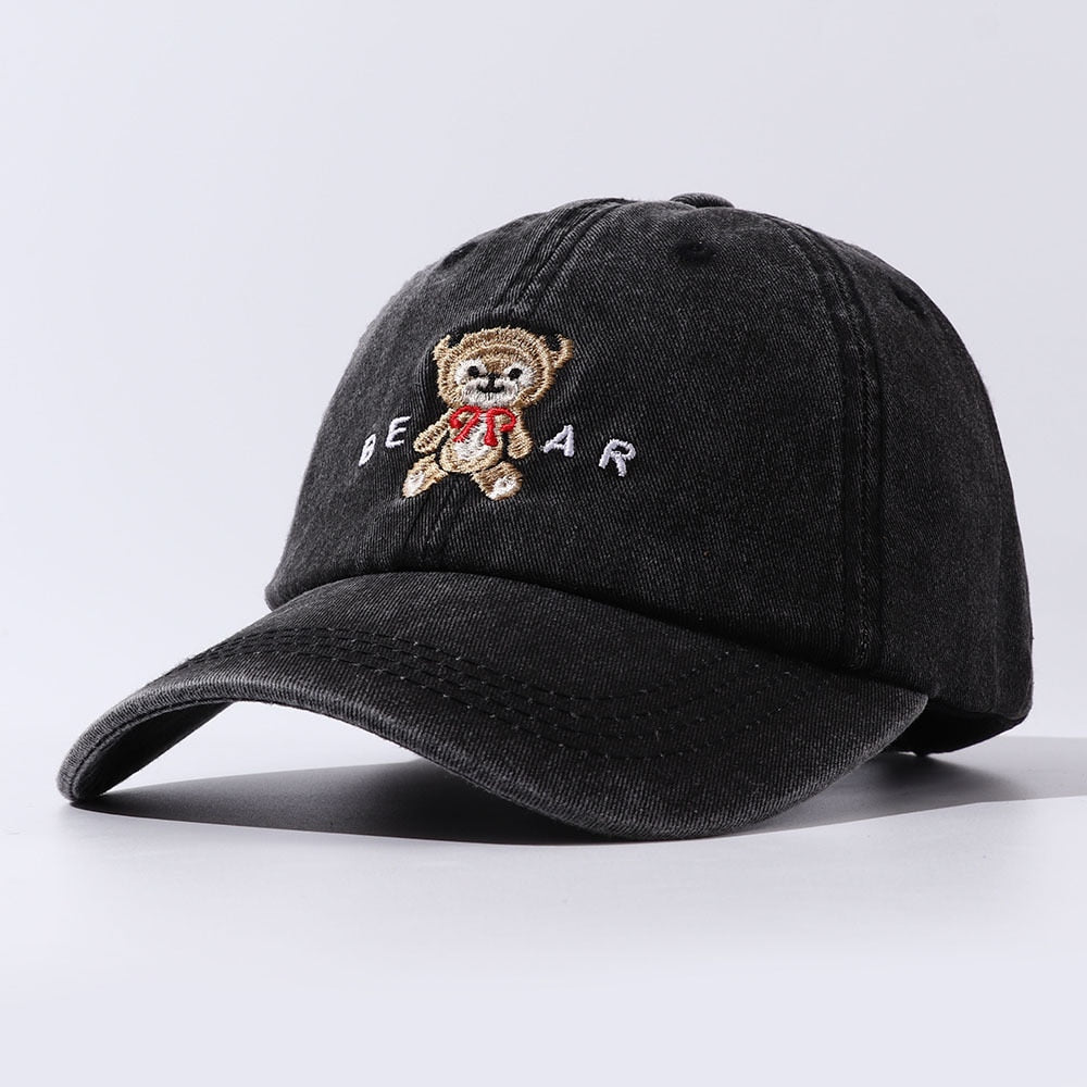 Gorras de papá bordadas con oso de peluche de dibujos animados para mujer