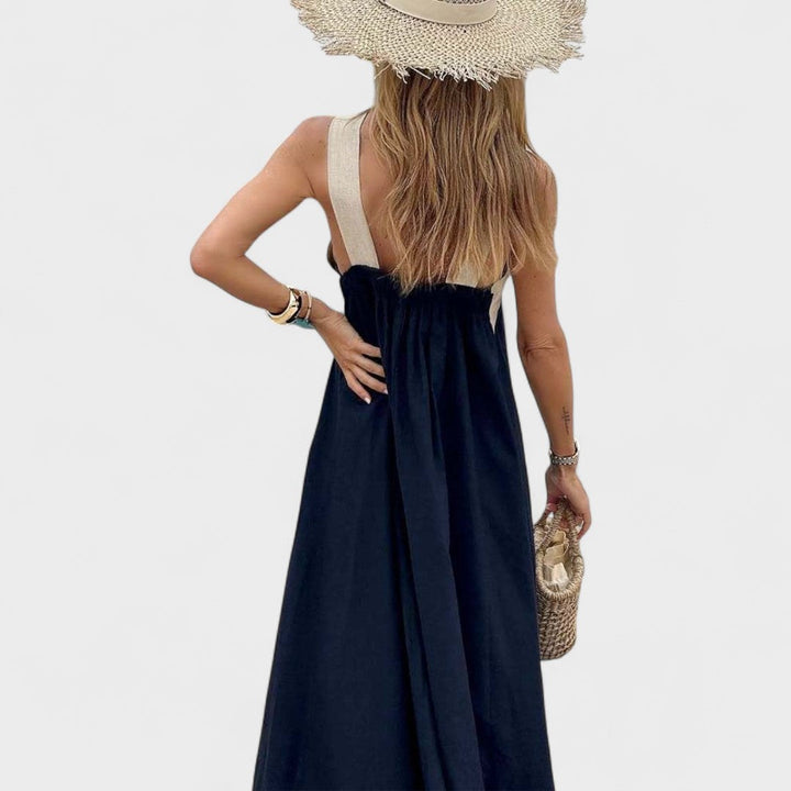 Robe longue élégante pour femme à col croisé