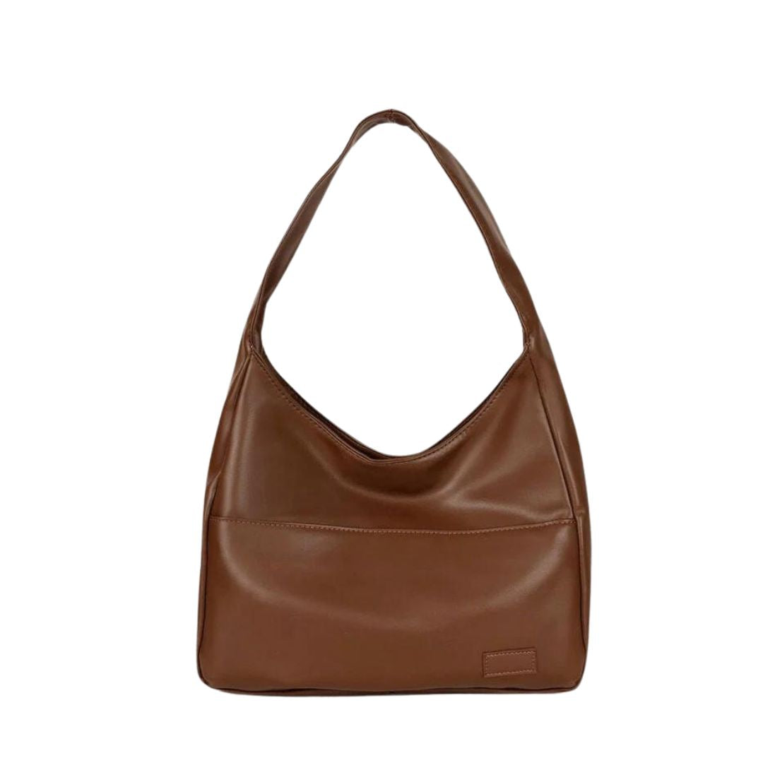 Vegan Leather Hobo Bag With Spacious Interior For Everyday Brown