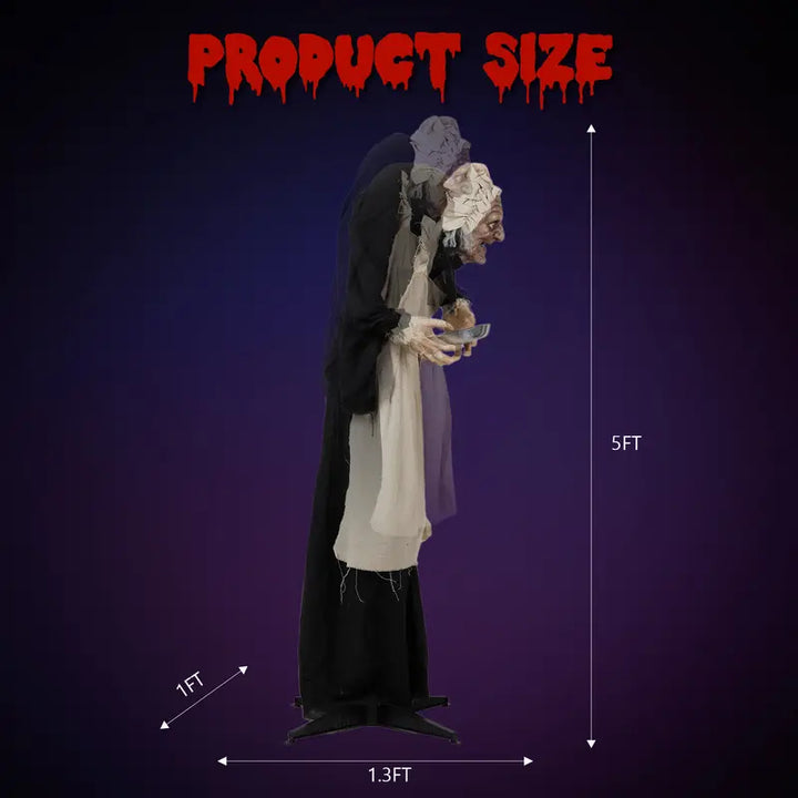 דמות מונפשת בגובה 5ft לליל כל הקדושים עם תנועה המופעלת באמצעות קול ועיני LED