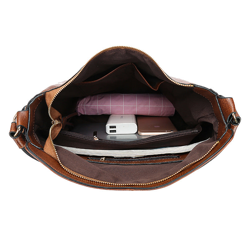 Zipper Bucket Messenger Bag-MODAUTLET