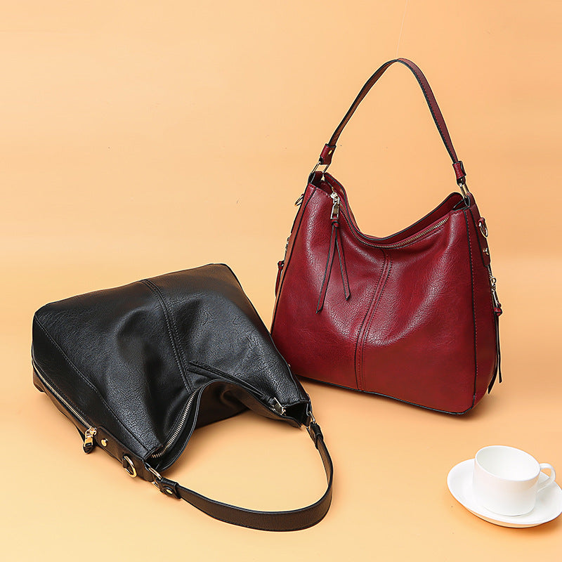 Zipper Bucket Messenger Bag-MODAUTLET