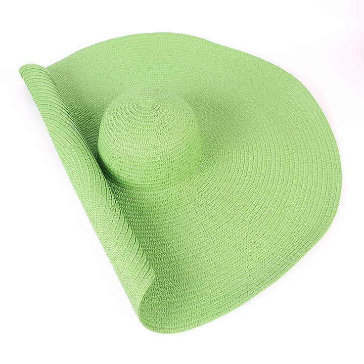 Sombrero de playa de paja con ala ancha extragrande para mujer - Protección UV