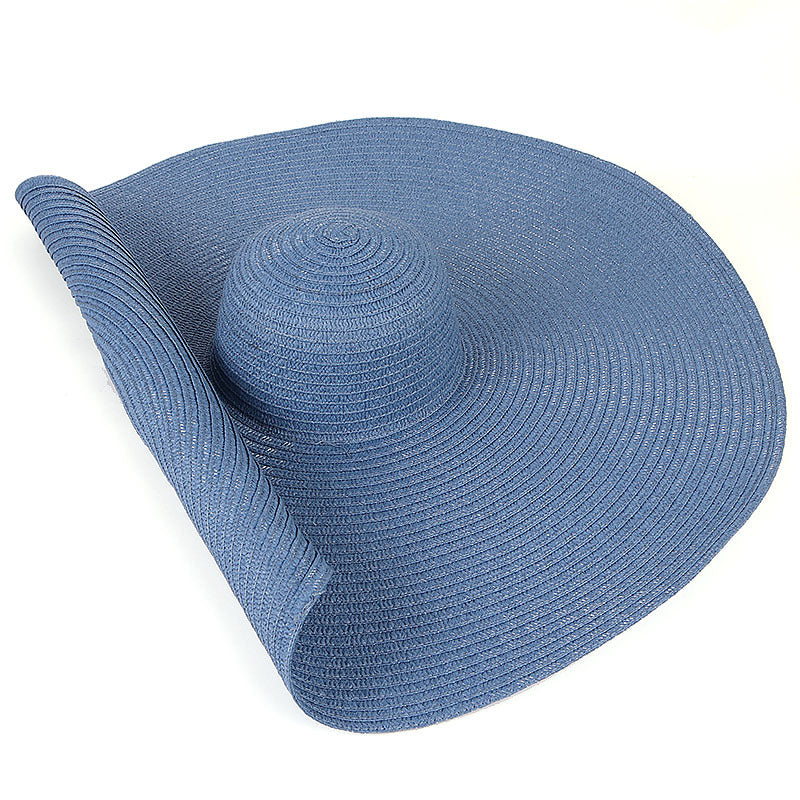 Sombrero de playa de paja con ala ancha extragrande para mujer - Protección UV
