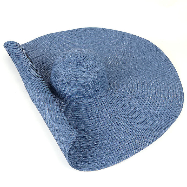 Sombrero de playa de paja con ala ancha extragrande para mujer - Protección UV