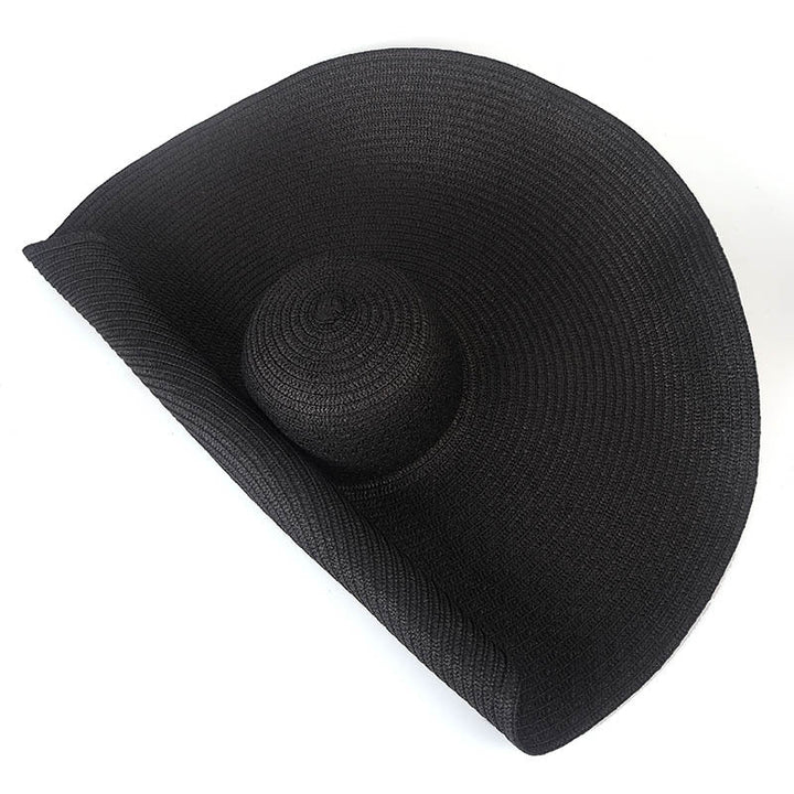 Sombrero de playa de paja con ala ancha extragrande para mujer - Protección UV