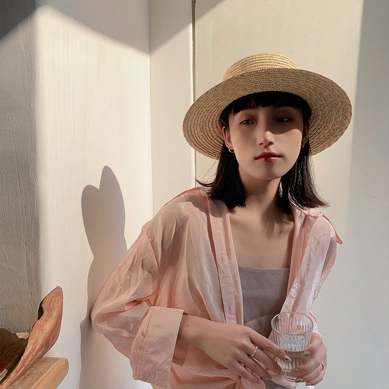 Woven Raffia Straw Hat for Women - UV Protection Sunshade
