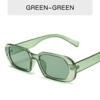 Retro Candy Color Small Frame Sunglasses Without glasses bag Olive green