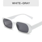 Retro Candy Color Small Frame Sunglasses Without glasses bag White gray