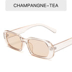 Retro Candy Color Small Frame Sunglasses Without glasses bag Champagne