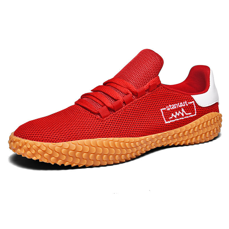 Men's Lightweight Woven Sneakers for Spring & Summer Red