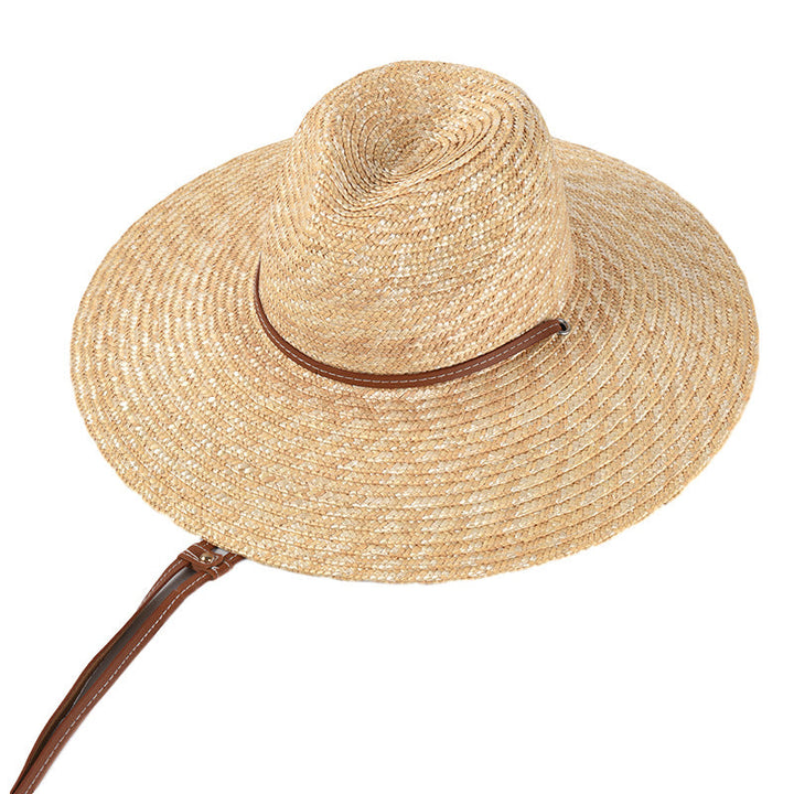 Sombrero de paja con ala ancha y estilo para mujer - Sombrero de playa con protección UV