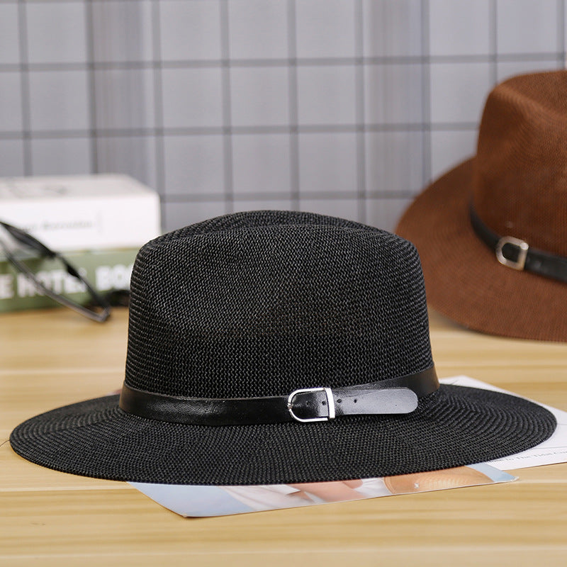 Stylish Sun-Proof Straw Hats for Middle-Aged and Elderly Men in Autumn