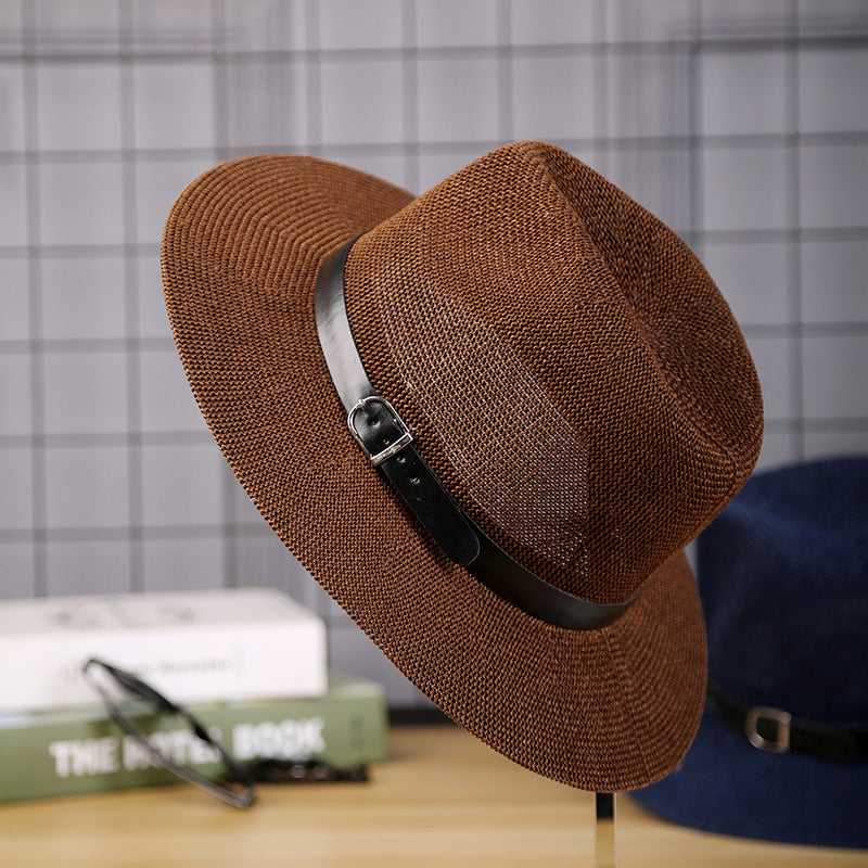 Stylish Sun-Proof Straw Hats for Middle-Aged and Elderly Men in Autumn