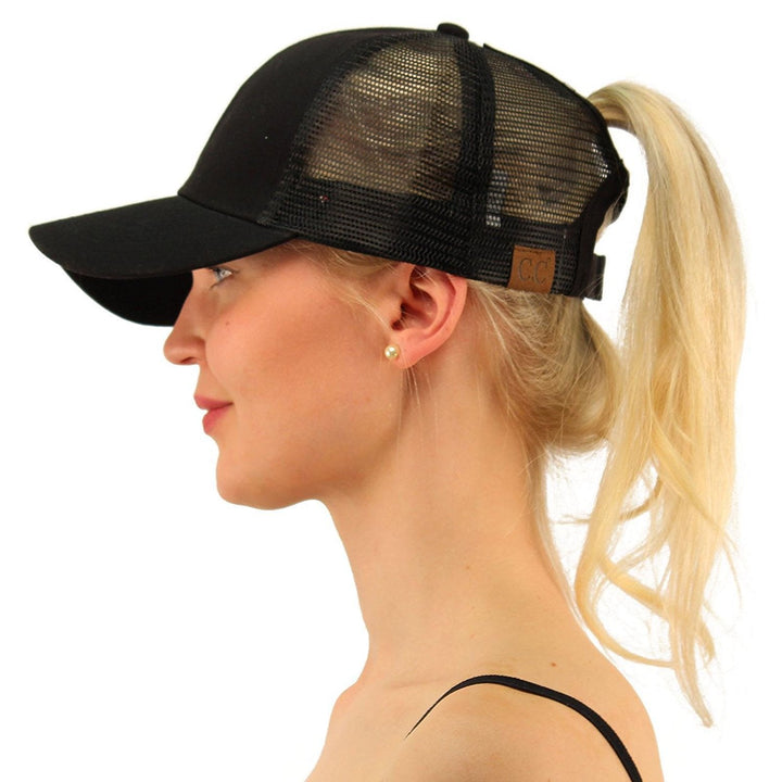 Gorra de béisbol snapback con cola de caballo y lentejuelas para estilo hip-hop