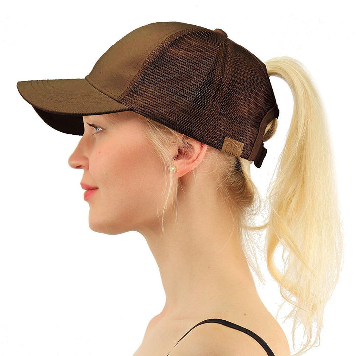 Gorra de béisbol snapback con cola de caballo y lentejuelas para estilo hip-hop