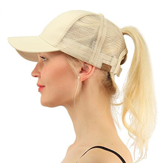 Gorra de béisbol snapback con cola de caballo y lentejuelas para estilo hip-hop