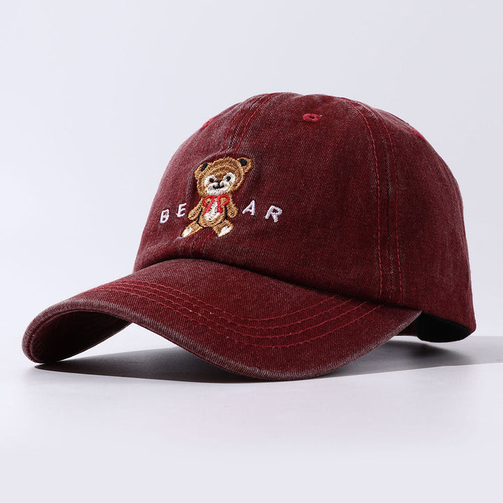 Gorras de papá bordadas con oso de peluche de dibujos animados para mujer